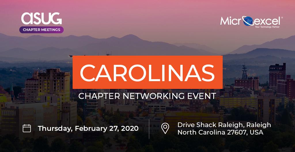ASUG Carolinas Networking Event on Thursday, February 27th, 2020