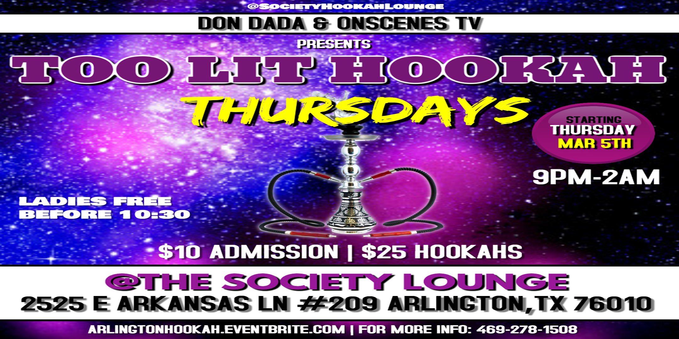 #2LitThursdays DFW HOOKAH NIGHT - FREE ADMISSION WITH RSVP