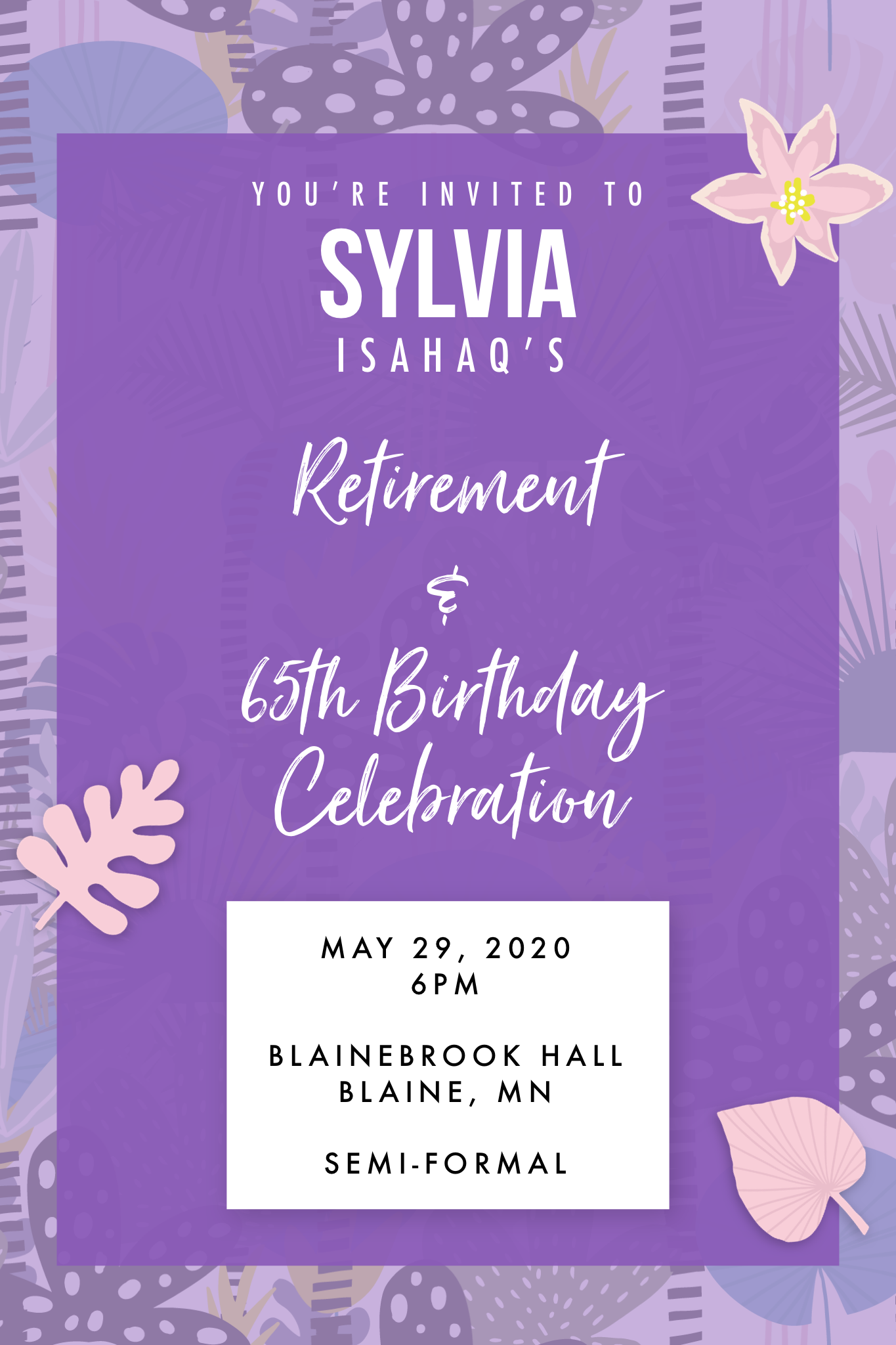 Sylvia Isahaq's Retirement & 65th Birthday Celebration