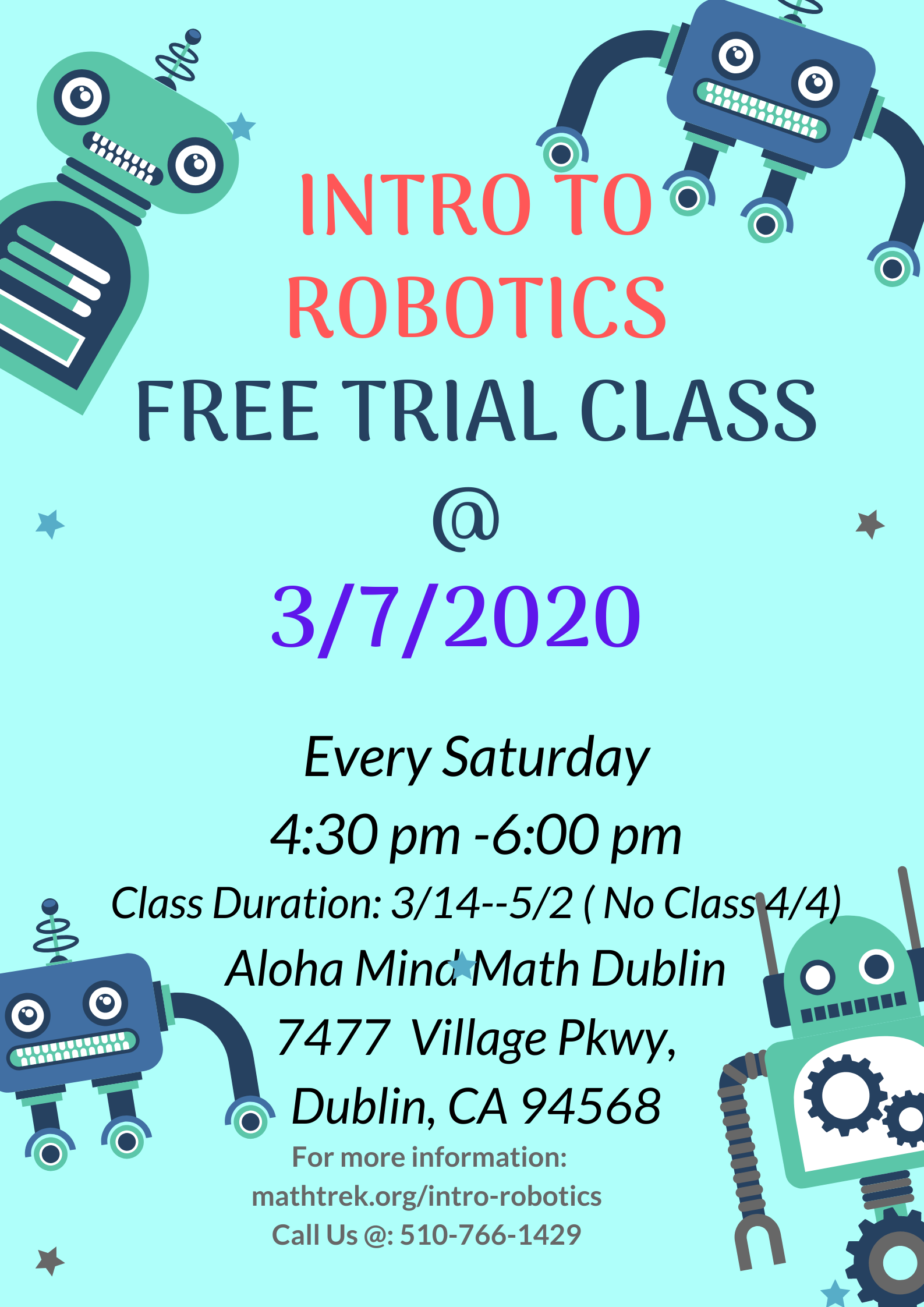 Come for a Free Introduction to Robotics Class