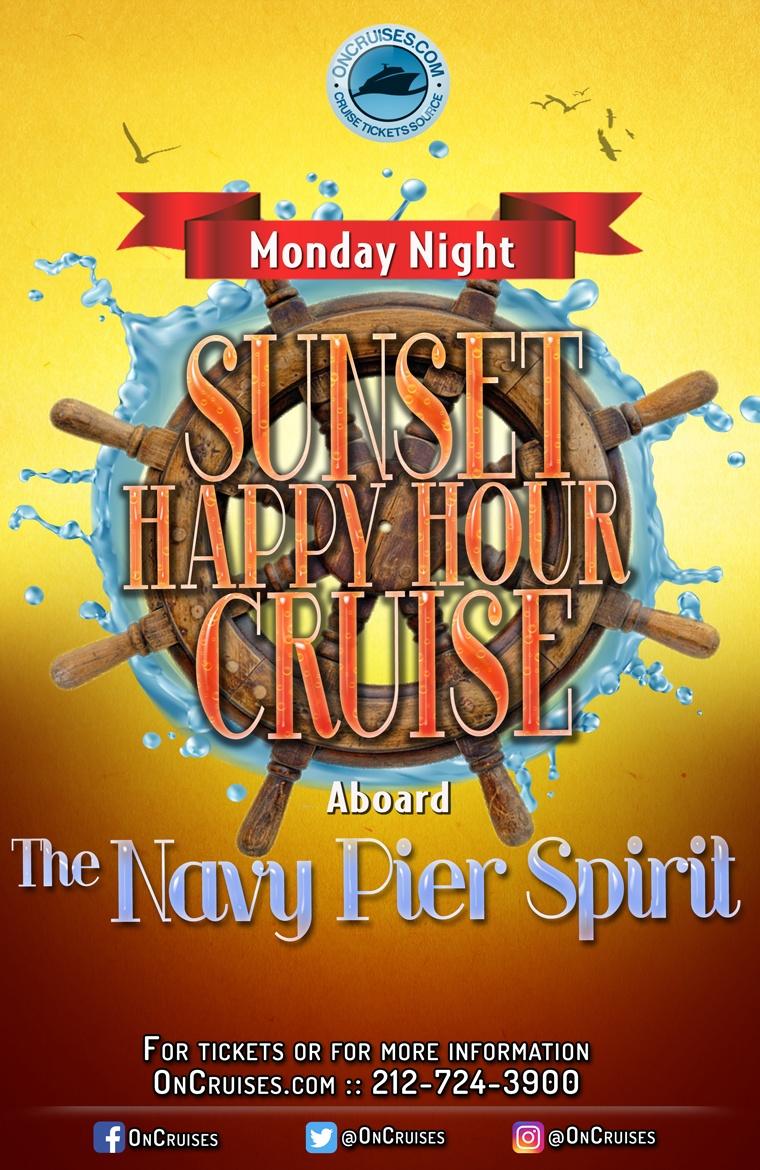 Monday Night Sunset Happy Hour Cruise Aboard the Navy Pier Spirit