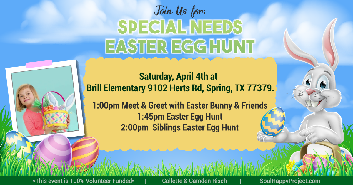 *Event Cancelled for Health & Safety* FREE Easter Egg Hunt for Children with Special Needs and their Siblings! 