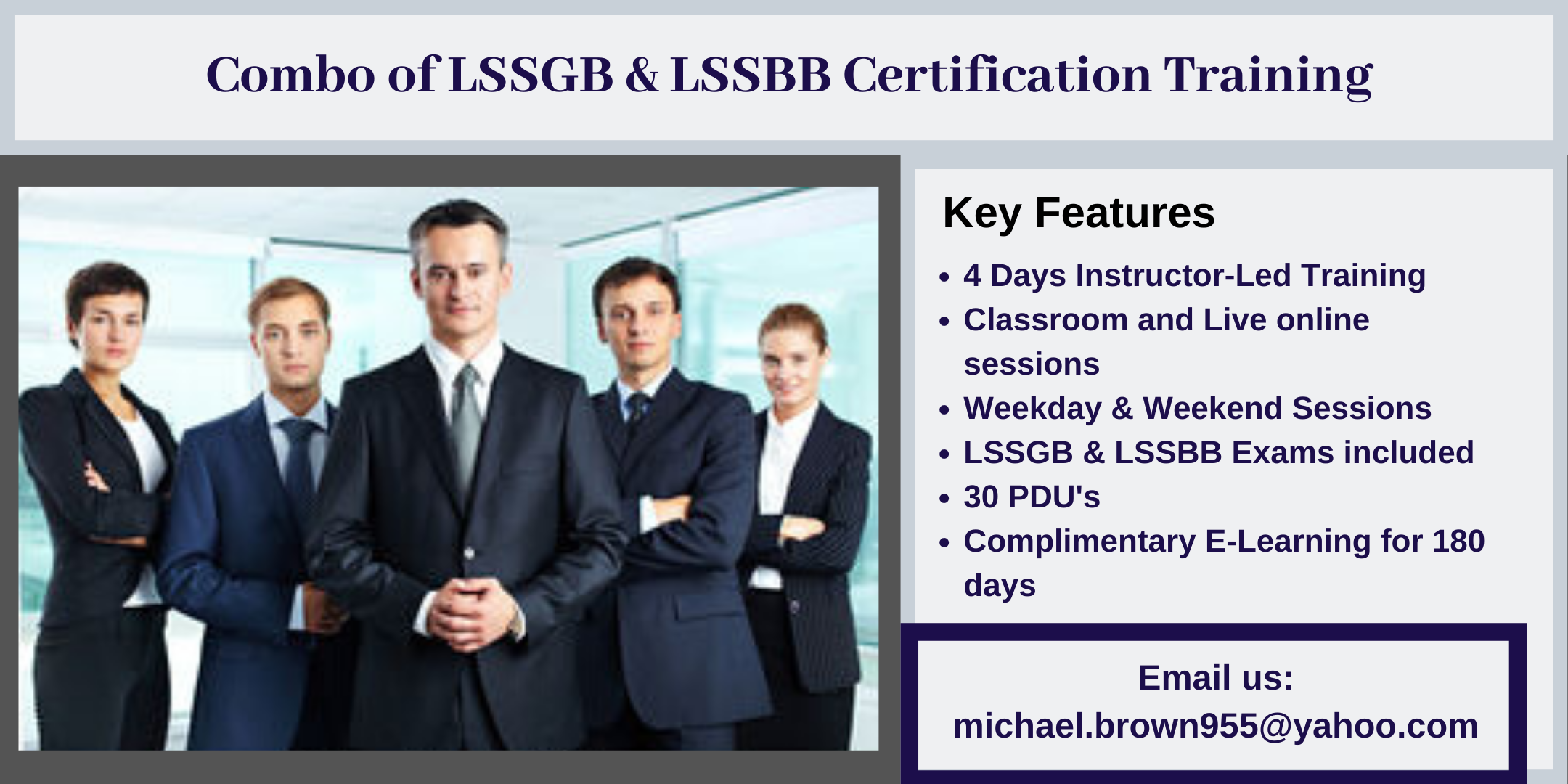 Combo of LSSGB & LSSBB 4 days Certification Training in EastLos Angeles, CA