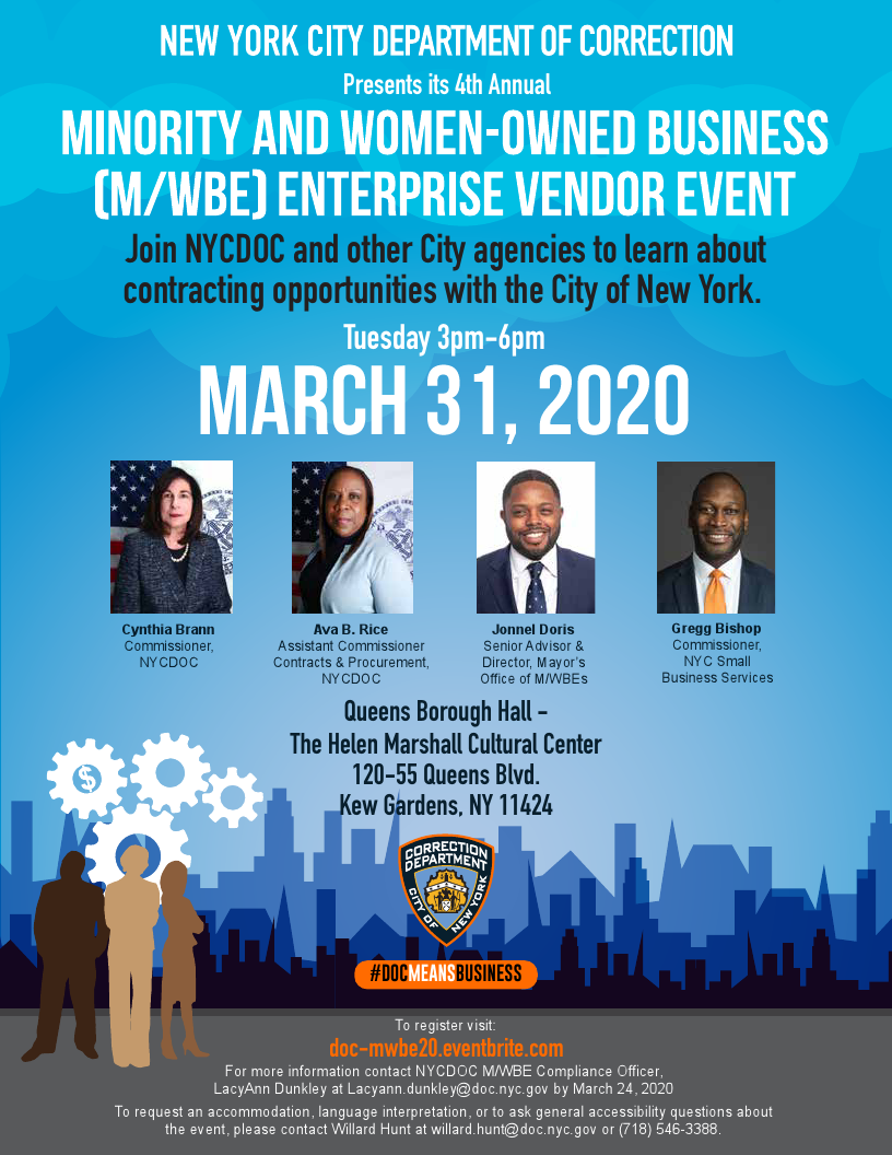 Nyc Department Of Correction 4th Annual Minority And Women Owned