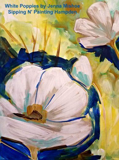 Paint Wine Denver White Poppies Mon May 25th 6:30pm $30