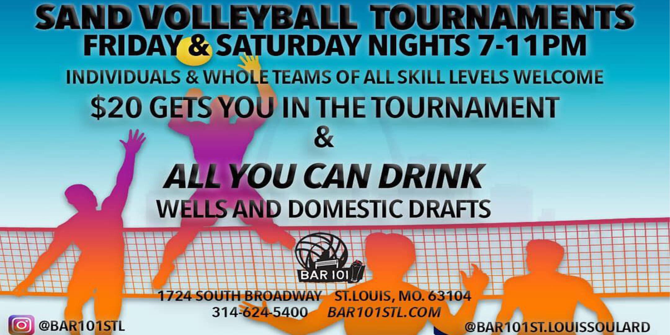 Weekend Sand Volleyball Tournaments at BAR 101