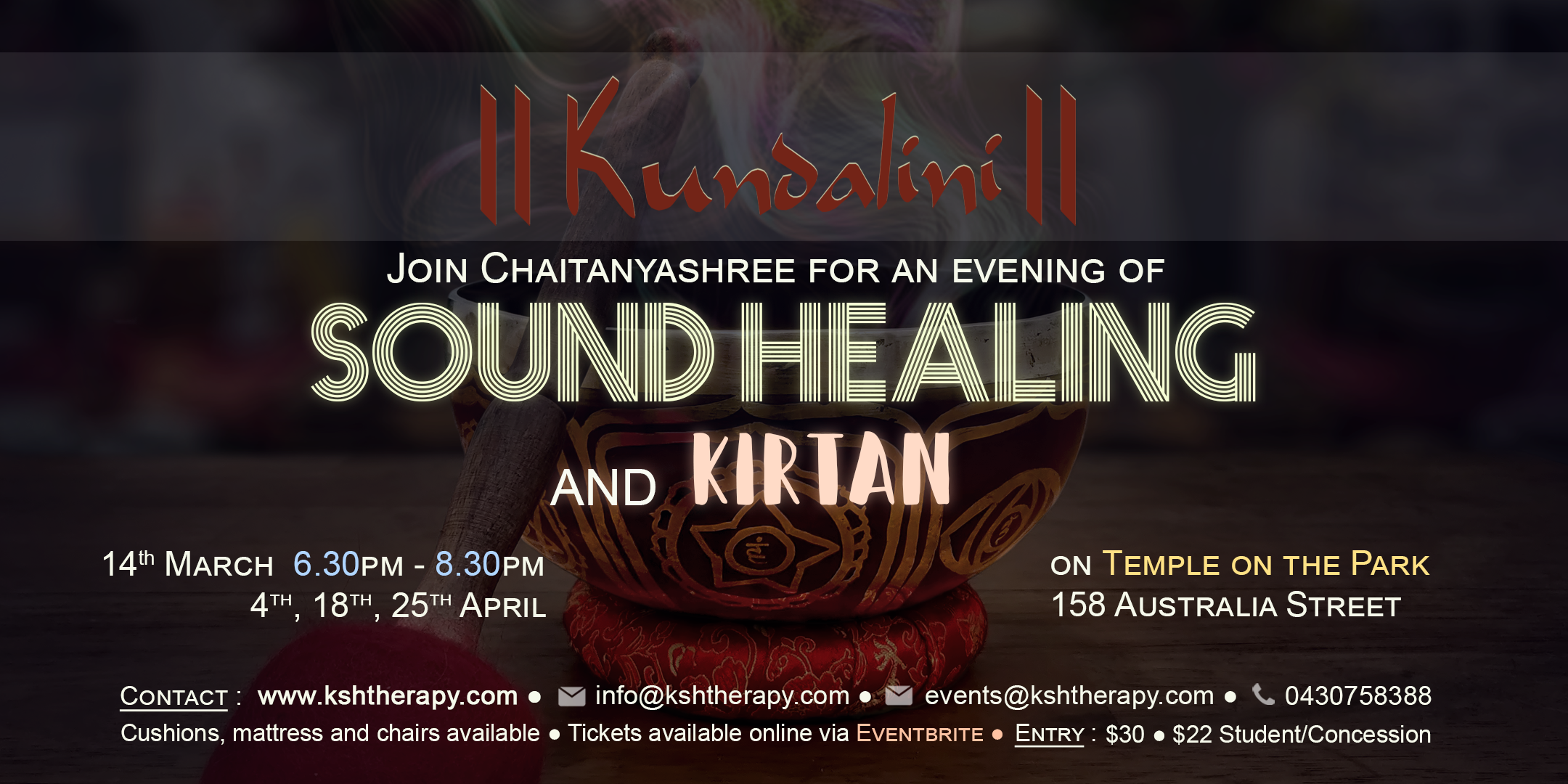 Kundalini Sound Healing & Kirtan At Temple On The Park, With Chaitanyashree