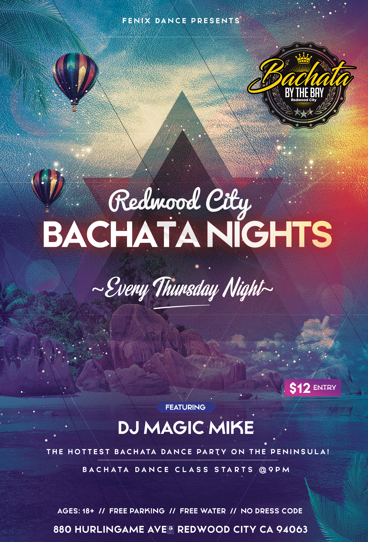 Redwood City Bachata Nights; Bachata Dance Classes & Dance Party