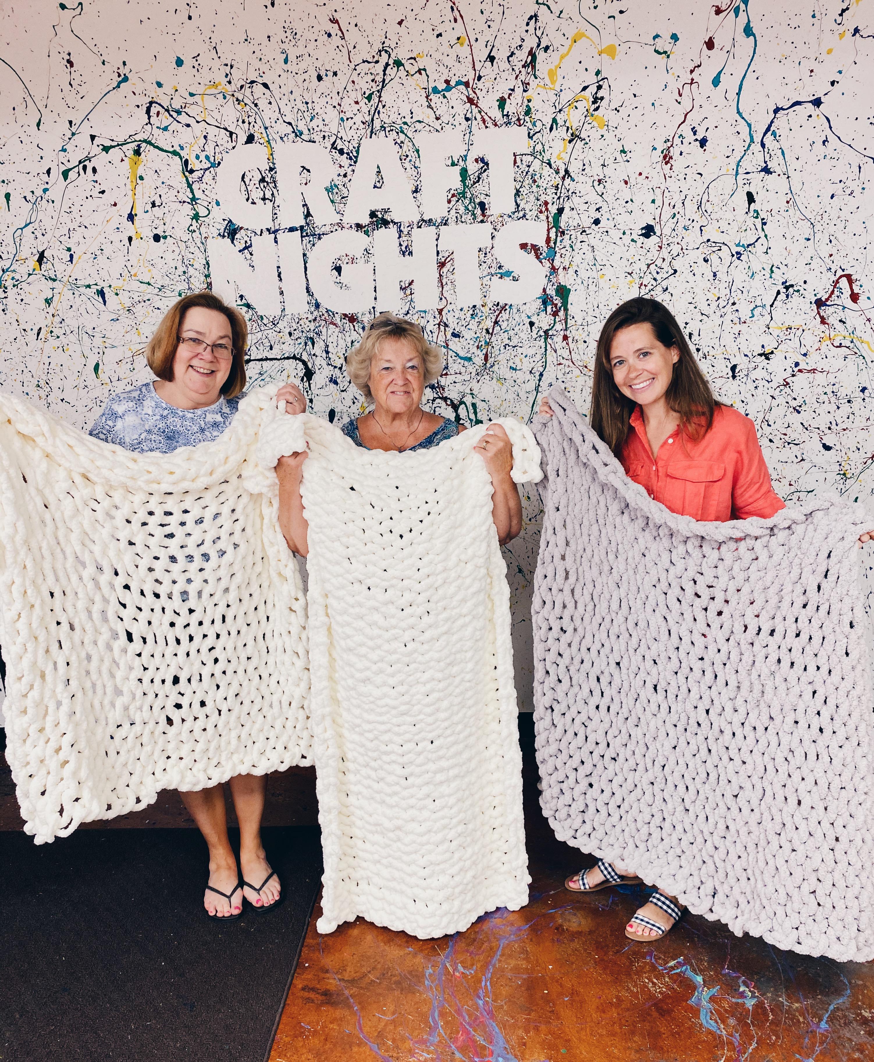 Hand Knit Blanket Class at Craft Nights