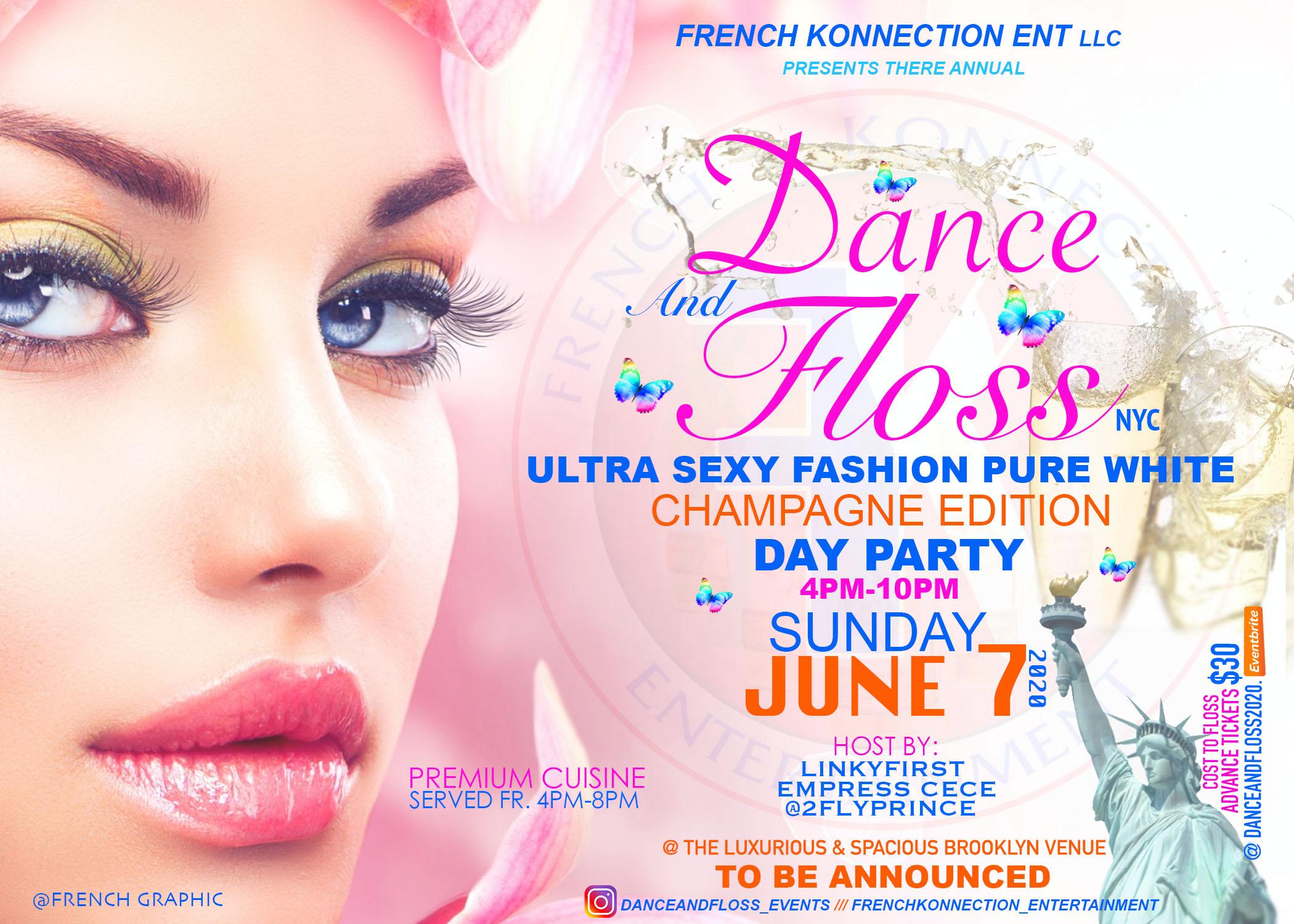 DANCE AND FLOSS The Ultra Sexy Fashion Champagne PURE WHITE DAY PARTY