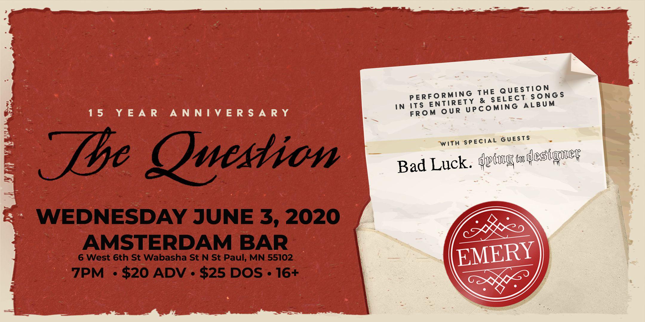 Emery - The Question 15th Anniversary Tour