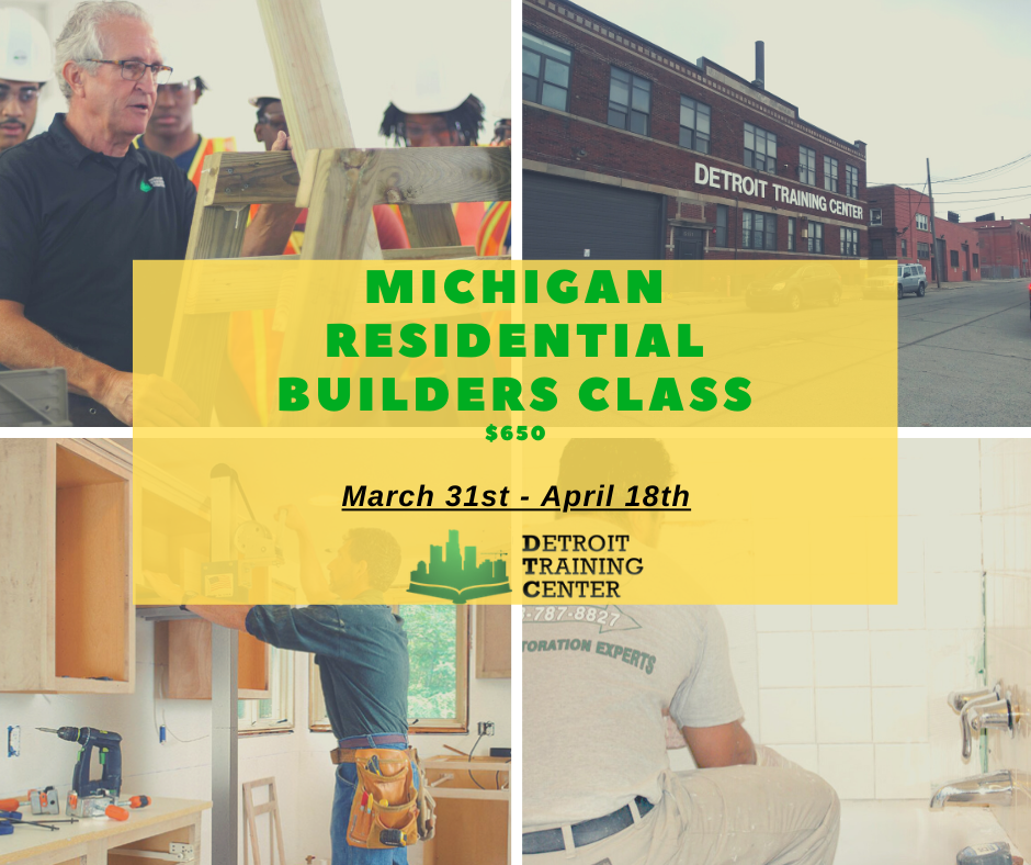 Michigan Residential Builders Nights / Weekends Class