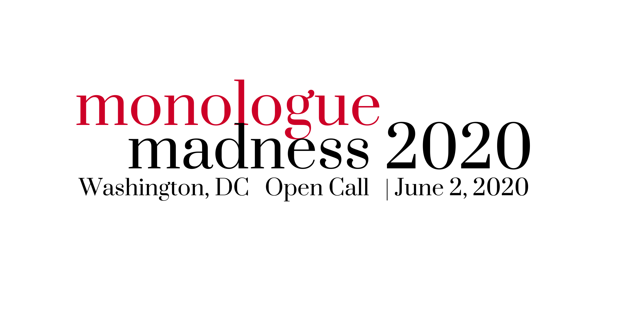 Monologue Madness 2020 - DC Actor Registration