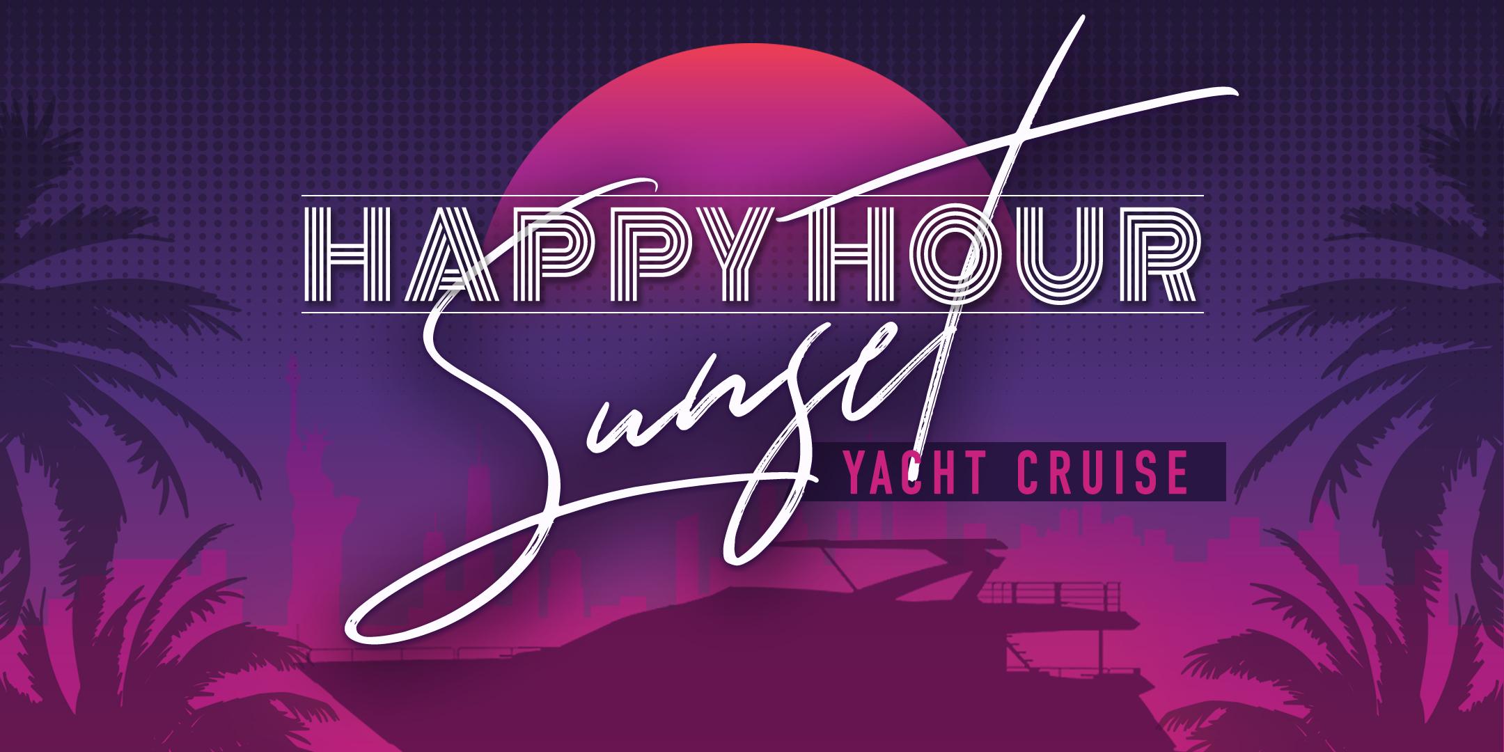 Happy Hour Thursday SUNSET Afterwork Yacht Cruise in Manhattan - Statue of Liberty + NYC Skyline