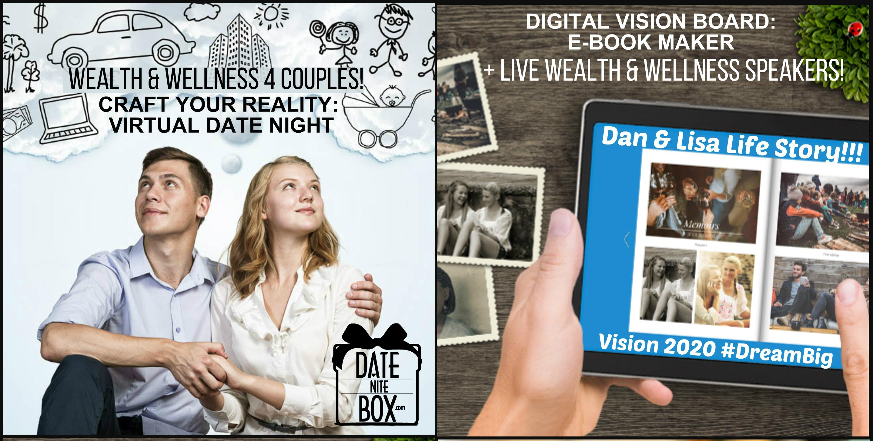 Virtual Date Night-Wealth &Wellness Speakers +Vision Board & Dinner Deals!